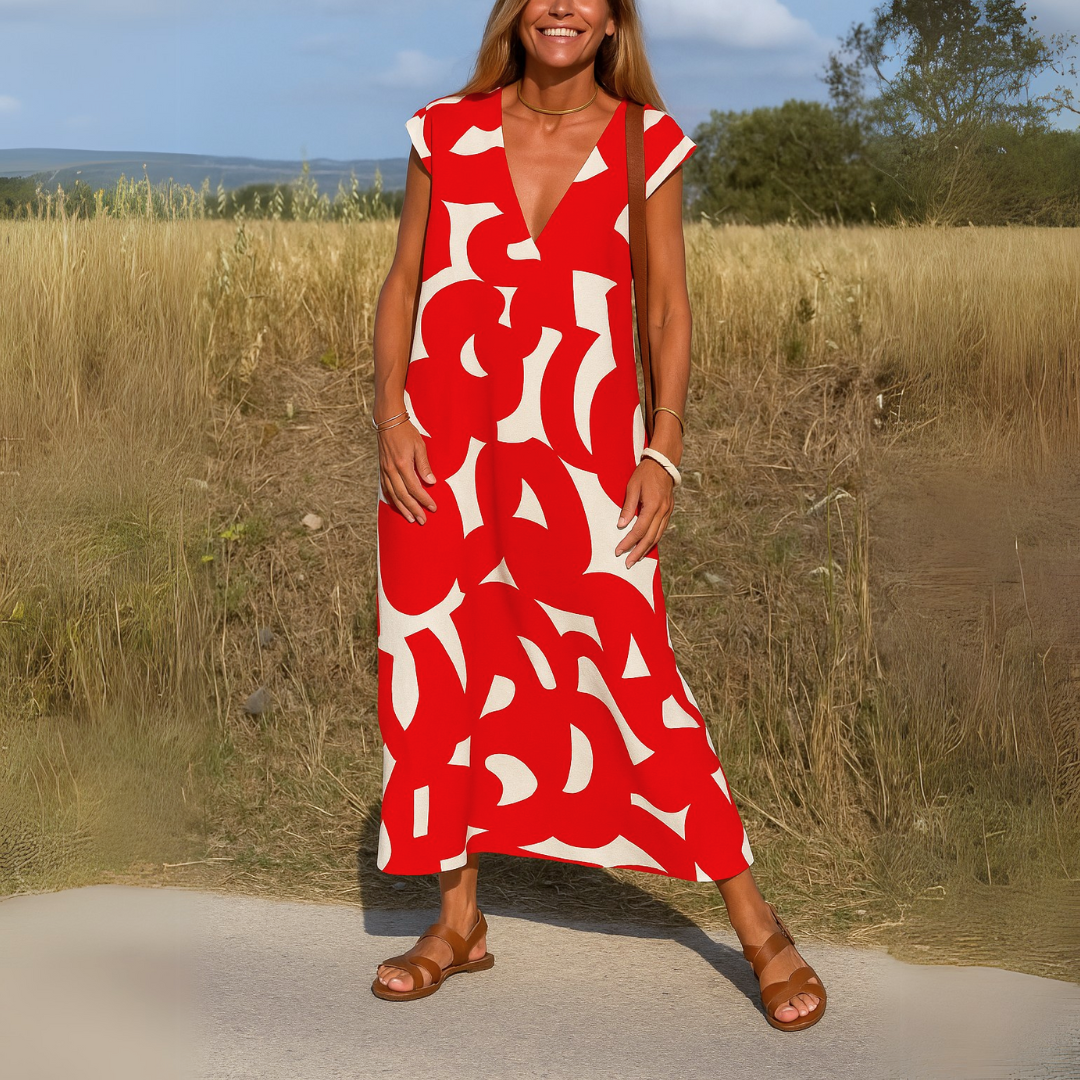 Valérie | V Neck Flowing Dress