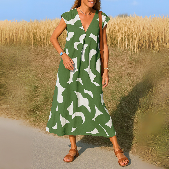Valérie | V Neck Flowing Dress