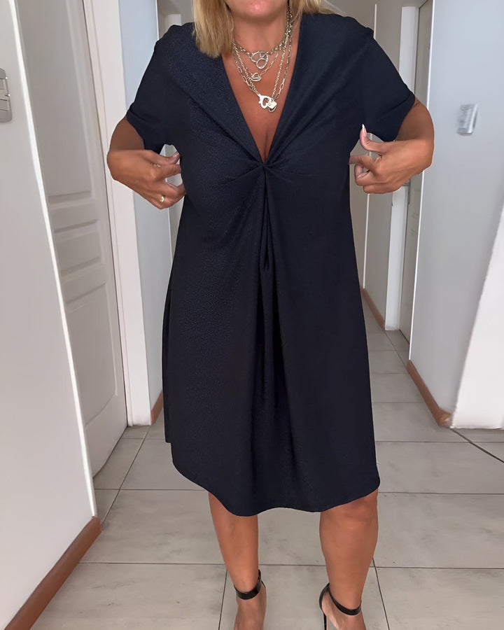 Laurence | V-Neck Ruffled Elegant Dress