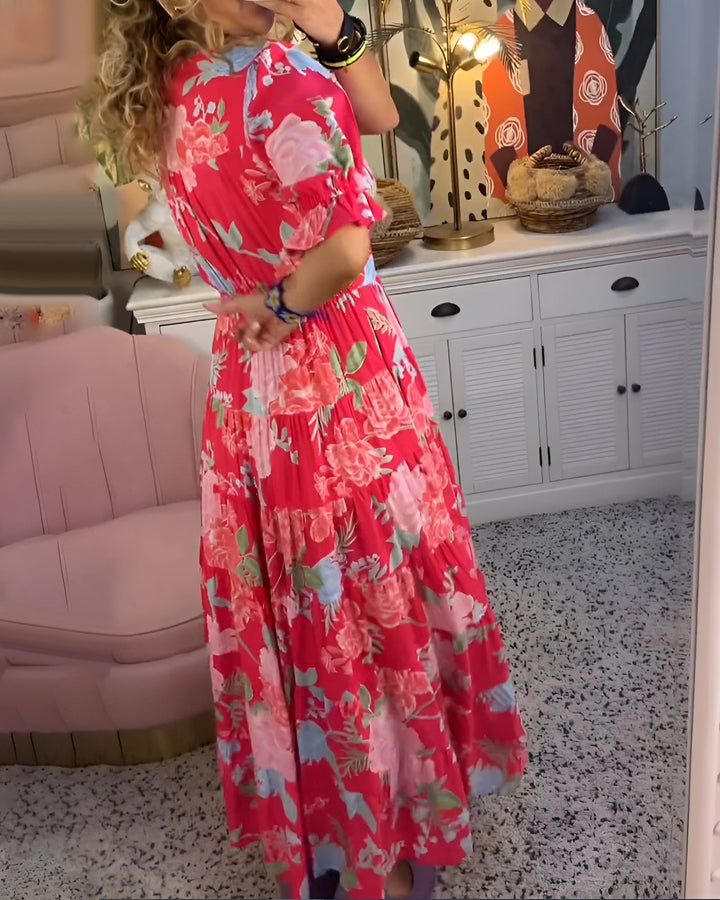 Carine | Floral V-neck Pocket Dress