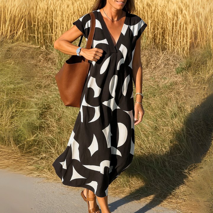 Valérie | V Neck Flowing Dress