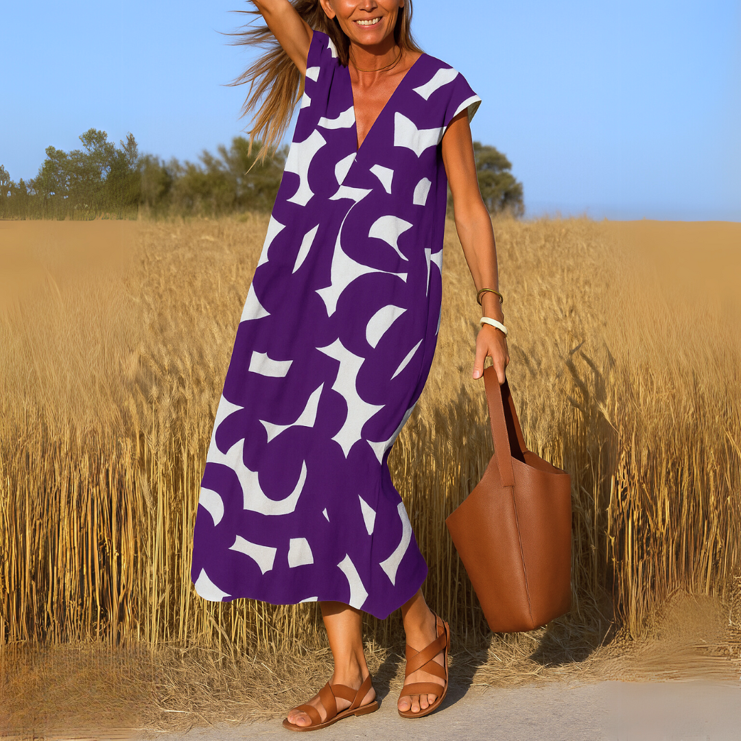 Valérie | V Neck Flowing Dress